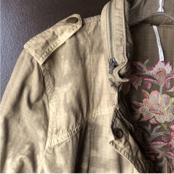 Free people] Camo Embroidered Custom dyed Oversize utility safari jacket Coat - Picture 6 of 12